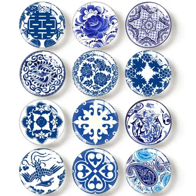 Promotional Gifts 12Pcs Glass Magnetic Refrigerator Magnet Sticker for Whiteboard