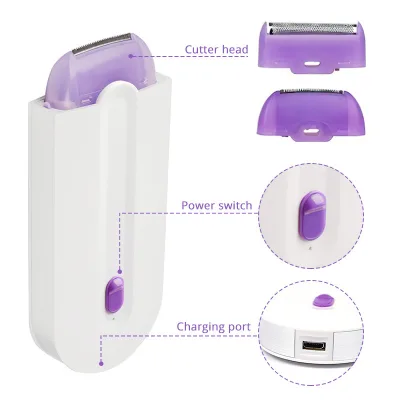 Trimmer Ladies Hair Remover Long Hair Blade Head Detachable USB Rechargeable Compact Convenient Cordless Smooth Women Shaver