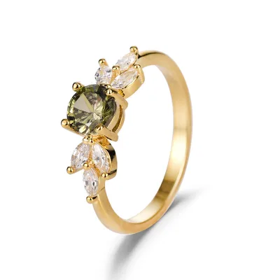 Gold New Style Ring Gold Fashion Jewelry Wedding Couple Ring Set Gem