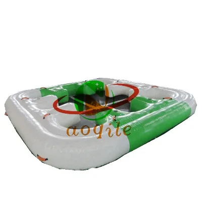 8 Person Large PVC 3.6x3.6m Inflatable Lake Pool River Floating Island Raft Outdoor Water Platform for Water Activities