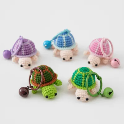 Wholesale Custom Keychain Promotional Gifts Crochet Keychain Luxury Cute Turtle Knitted Crochet Handmade Keychain
