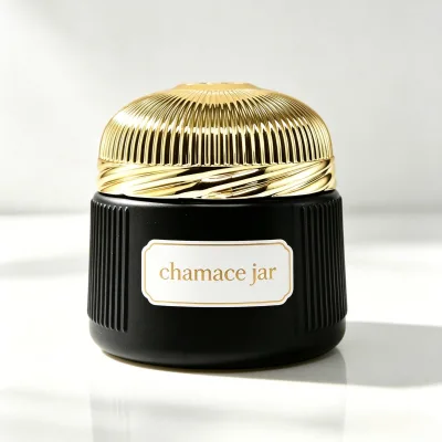 Wholesale Luxury Middle East Dubai Fine Line Customizable Cosmetic Cream Jars Empty Glass Body Cream Jars Arabic Incense Jars