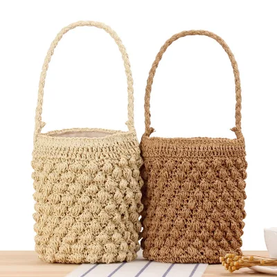 Hot Sale Summer Casual Straw Tote Bag Large Capacity Woven Shoulder Handbag
