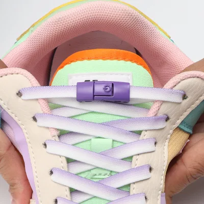 2023 Elastic Shoe Laces for Sneakers No Tie Shoelaces Flat Men and Women Casual Shoes Lazy Shoelace Colored Metal Lock 11 Color