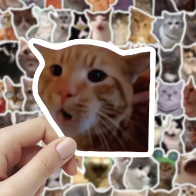 Factory Wholesale Price  Eco-friendly Cartoon Sticker Waterproof Cat Decoration Stickers
