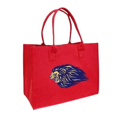 Luxury High Grade Felt Fabric Tote Bag With Handles Custom Logo Recycle Durable Felt Cloth Handbag Gift Shopping Bag