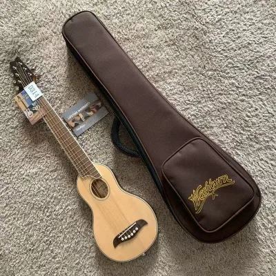 Small Travel Acoustic Guitar Single-Sided Spruce Top 34-inch with Mahogany Neck Matte Finish Portable for Children