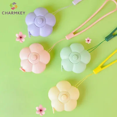 2m Flower Shape Retractable Plastic Measuring Tape Eco-Friendly Cute Portable Tailor Tape Measure for Body Measurement