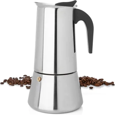 Soft Touch Wooden Handle Moka Pot Stove Top Coffee Maker