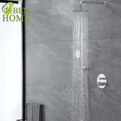 Hot Products 304 Stainless Steel Rain Shower Set Zwart With Brushed Gold Shower Set Bathroom Shower Set Free Shipping