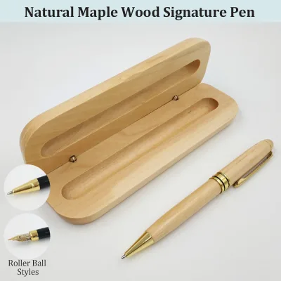 High Quality Luxury Natural Wood Customizable Durable UV Printed Ballpoint/Fountain Pen Promotional Gifts School Office Keyjoy