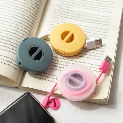 Rotatable Charger Cable Organizer Box Flexible Plastic Storage for Data Mouse Earphone Winder Hub in Living Room