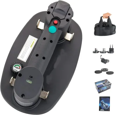 JDK Electric Vacuum Suction Cup Lifter with 375 lb Maximum Load Capacity, Includes Battery and Seal