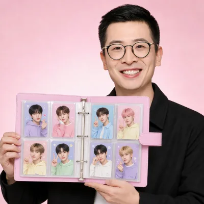 Factory Custom Size Color Refillable 6 Rings clear Acid Free Page Fandom Budget Kpop Collect Book A5 Art Card Photocard Binder