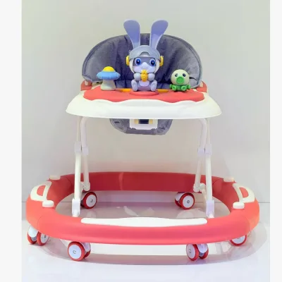 Multifunctional Cotton Toddler Walker 8 Wheels Foldable Plastic Musical Activity Rocking Horse Learning Toy for 6 Months-3 Years
