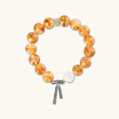Holiday Gift Grown Confidence & Vitality Healing Stone Jewelry Natural 11MM Faceted Citrine Crystal Beads Bracelets Crafts