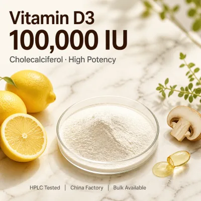 Wholesale Bulk Vitamin D3 Powder 100,000 IU/g Cholecalciferol CAS 67-97-0 Food Grade Halal Kosher Fast Delivery