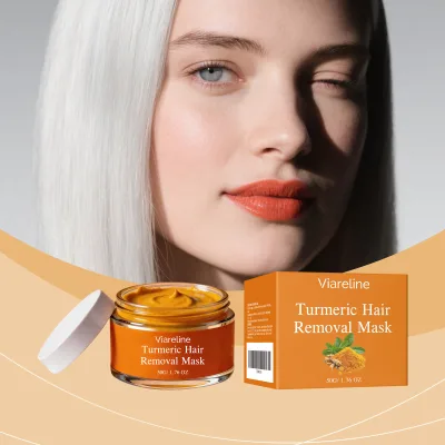 Organic Turmeric Hair Removal Clay Facial Mask Turmeric Deep Cleansing Gentle Non Irritating Hair removal Mask