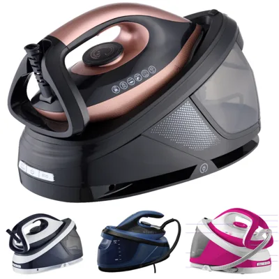 Professional Modern 1.5L Detachable Water Tank Electric Steam Iron Station Ceramic Soleplate Vertical Design for Household Use