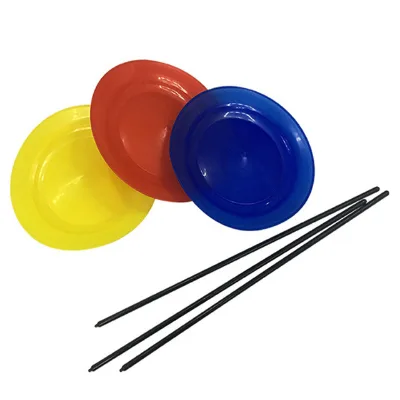 Children Juggling Toys for Plate 23.5cm 120g Plastic/Wooden Red/Blue/Green