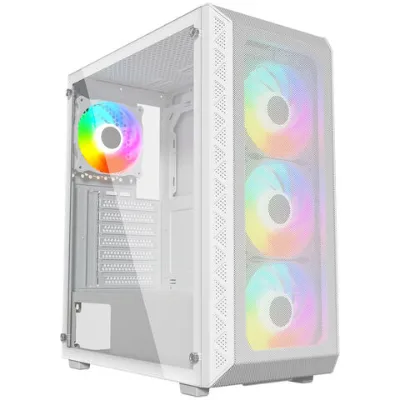 Powercase popular gaming pc case ARGB strip front atx pc case hot selling gaming computer cabinet