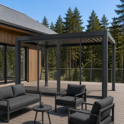 Noise Insulated Exterior Sliding Glass Door Precision Built Track System clear Glass for Inner Courtyard Leisure Pavilion