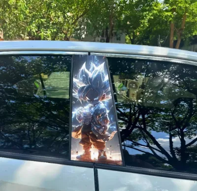 CARKOO 20*50CM Goku Character Center Column Sticker Stretchable PVC Film Multi-color Decorative Vinyl Car Body Protection