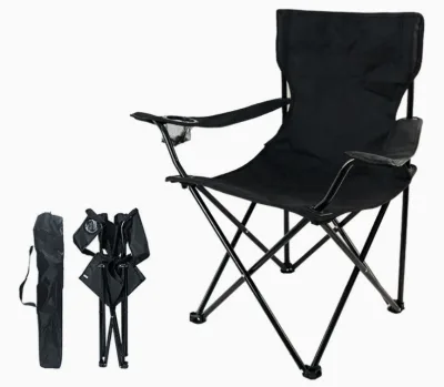 Portable Folding Camping Chair Cup Holder Sturdy Steel Frame Outdoor Picnic Beach Fishing Multiple Colors Easy Carry