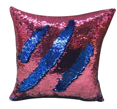 Solid Color Sequin Embroidered Pillow Case