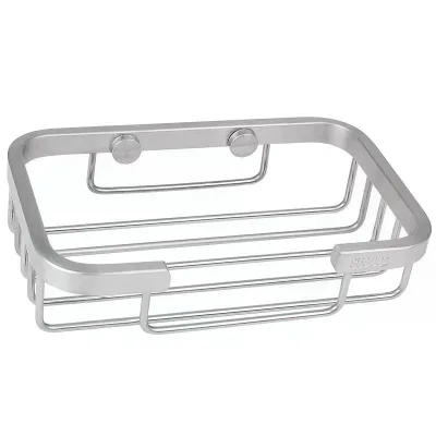 Modern Stainless Steel Wall Mounted Single Tier Bathroom Rack Grille Shelf Soap Basket Holder
