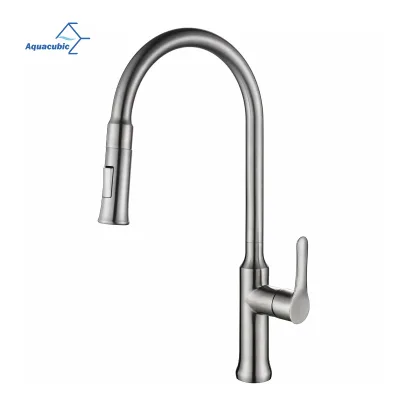 Premium Stainless Steel 360° Swivel Kitchen Faucet - Pull-Down Spray, Gooseneck Design