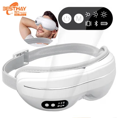 Massage High Frequency Vibration Smart Heated Rechargeable Adjustable Temperature Cordless Foldable Portable Eye Massager