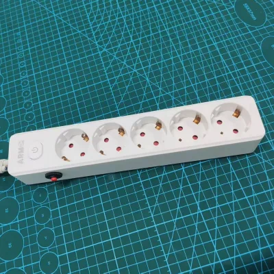 Intuitive EU Plug Copper Power Strip with 16A Rated Current 3/4/5/6 AC Outlets Electrical Power Strip
