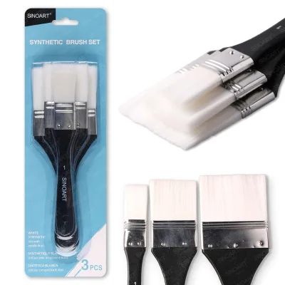 SINOART 3PCS Synthetic Fiber Painting Brushes Customizable Oil Paints Brushes White Acrylic Paint Brush Pinceles