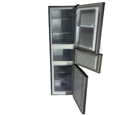 Used UK 238L Three-Door Electric Refrigerator Large Freezing Compartment Stainless Steel Class Energy Efficiency for Hotel