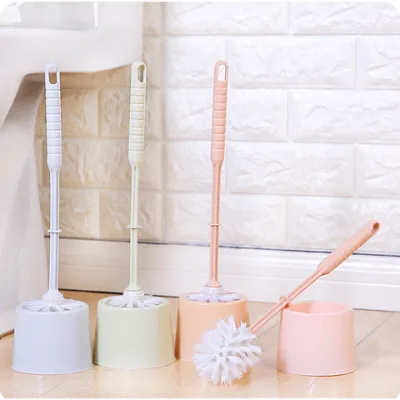Long-handled Soft-bristled Cleaning Brush Hanging Toilet brush with a Base