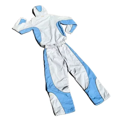 Custom Sweatsuit Manufacturer Embroidery Zip up Jacket Jogger Set Nylon Windbreaker Tracksuits for Men