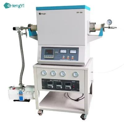 Dual Tube (100/80 mm) - CVD Sliding Furnace and 4 Channel Gas & Vacuum System - OTF-1200X-4-C4