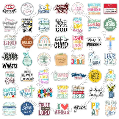 100pcs Peel-and-Stick Bible, Cartoon Jesus Youth Gifts, Wholesale Vinyl Decals, Scripture Motivation Stickers