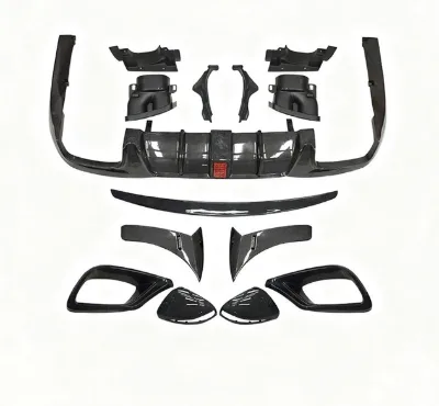 B Style High Carbon Fiber Front Lip Vent Diffuser Spoiler Fender Carbon Fiber Body Kit for Mercedes Benz Rear Bumper Upgrade