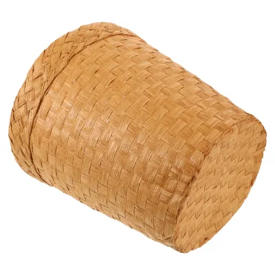 Sturdy Bamboo Rattan Trash Can Woven Storage Basket Home Waste Bins Bedroom Trash Basket Household Merchandises Litter Trash Can