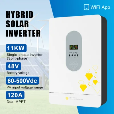 High Frequency String Inverter Single 11KW On/Off Grid Hybrid Solar Inverter Pure Sine Wave 24v 48v 98% Efficiency 5 Year