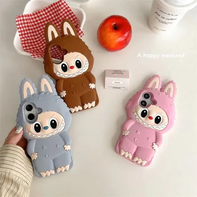 Creative Cute Cartoon 3D Bunny Soft Silicone Labubu Phone case for iphone 11 12 13 14 15 16 Plus/pro/pro Max
