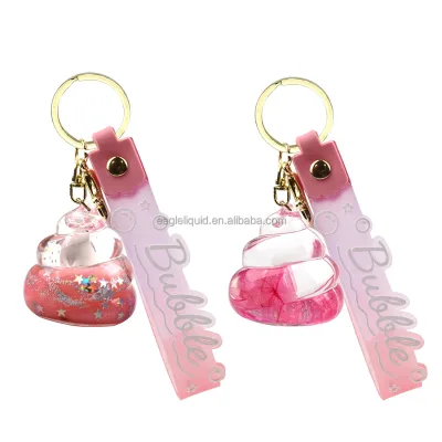 Funny Custom Keychains with Liquid Inside Cute Aqua Keyring Novelty Gifts Liquid Keychain