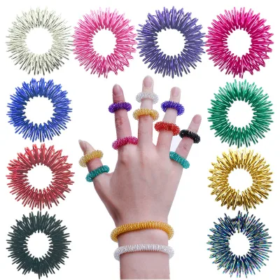 New Adult Sensory Spinner Fidget Rings for Anxiety Massage Spring Alloy Ring  Anti Stress Ring