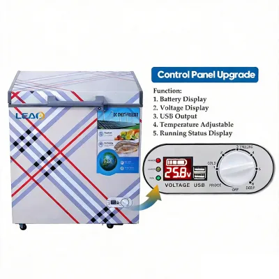New Product Upgraded Version 12v 24v Solar Mini Deep Chest Freezers 70L Panel Upgrade Fridge Freezer