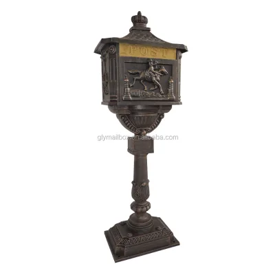 Crown Decorative Outdoor Apartments Mailbox Statue for Letter