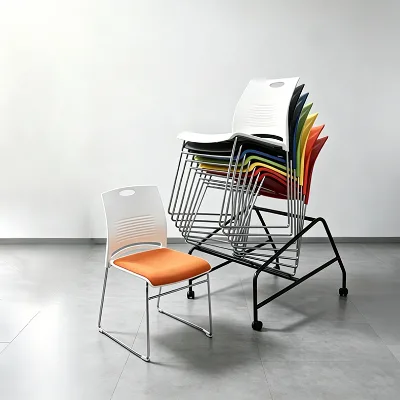 Multi-color PP Plastic Stackable Armless Office Conference Room Chair for Exhibition & Training Room Project Visitor Chair