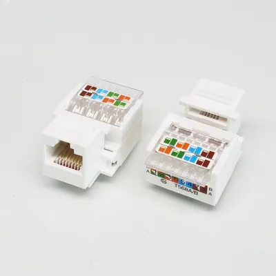 AMP Keystone Jack RJ45 CAT5E/CAT6/CAT6A 8p8c Modular Connector Gold Plated ABS/PC Material T568A/B Wiring