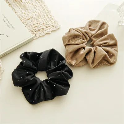 Hot Selling High Quality Hair Tie Velvet Rhinestone Hair Scrunchies for Women